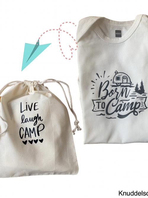 Romper "Born to camp" met tasje