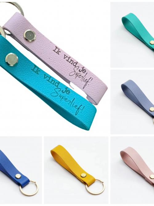 Gepersonaliseerde sleutelhanger PU leer