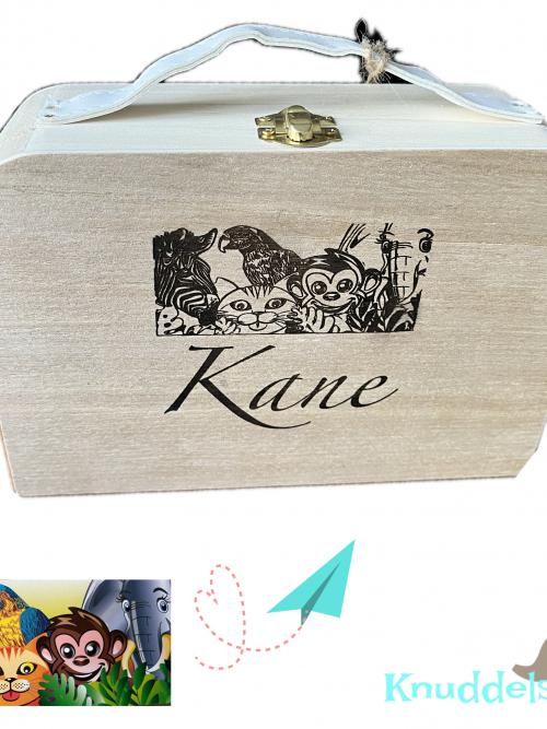 Gepersonaliseerd kraampakket houten koffertje