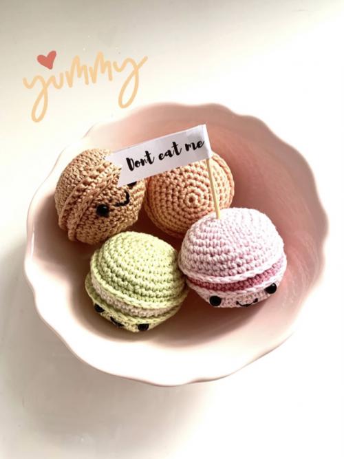 Sleutelhanger gehaakt Macaron