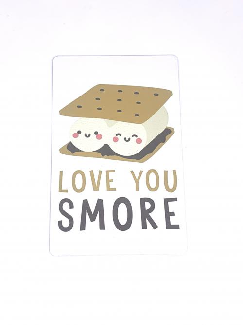 Metalen mini kaart " love you more "