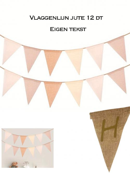 Vlaggenlijn jute met eigen tekst