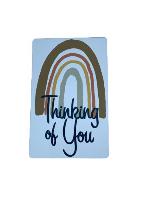 Metalen mini kaart " thinking of you "
