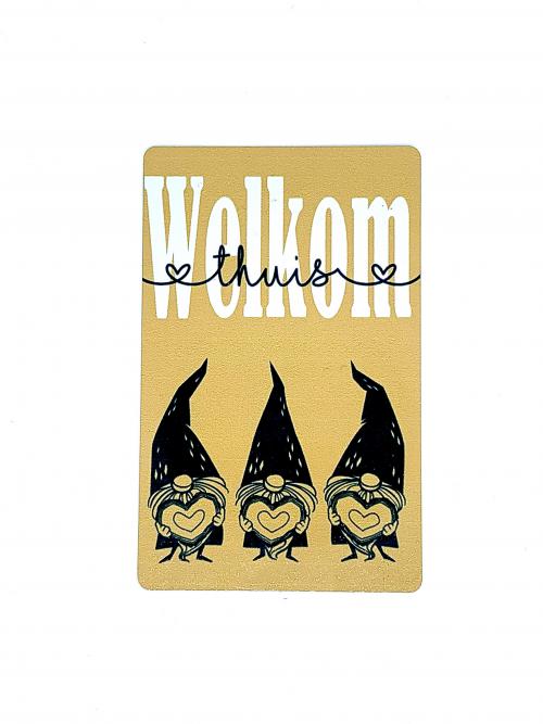 Metalen mini kaart " welcome home "