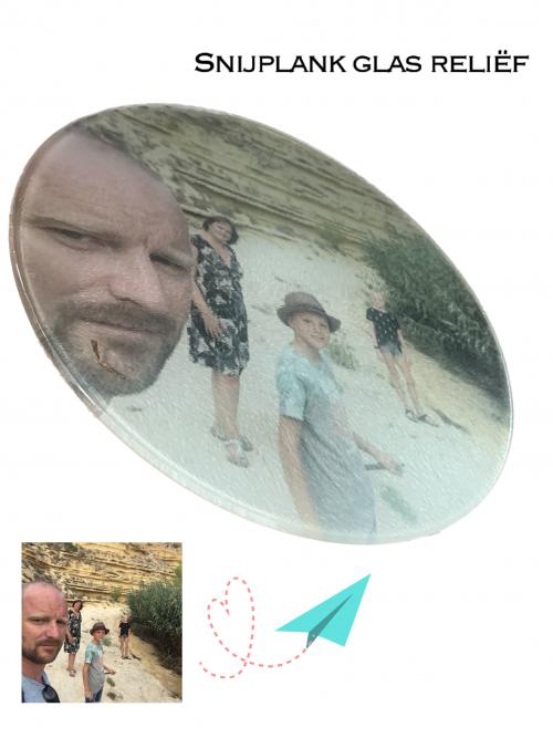 Glazen snijplank met foto