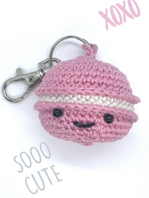 Sleutelhanger gehaakt Macaron