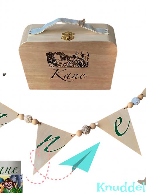 Gepersonaliseerd kraampakket houten koffertje