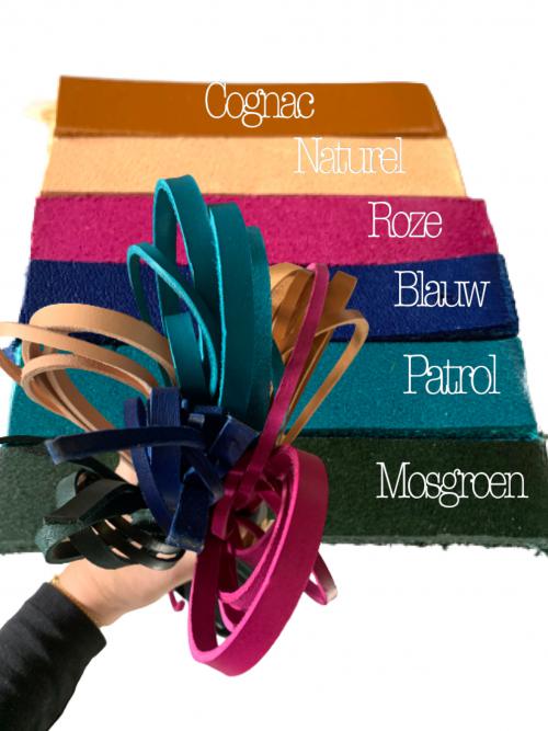 Gepersonaliseerde sleutelhanger leer blauw