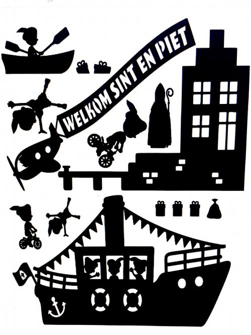 Raamstickers intocht sint (herbruikbaar)