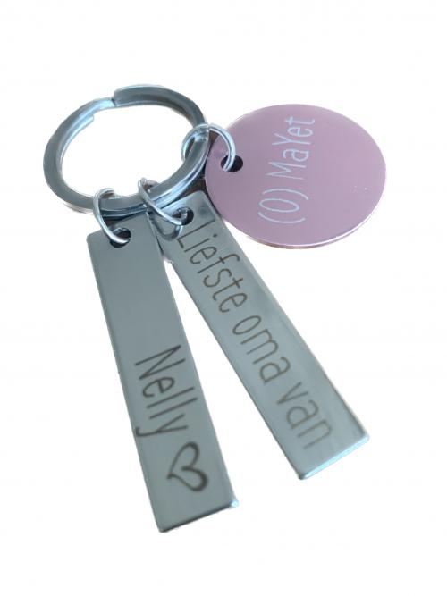 Gepersonaliseerde sleutelhanger RVS