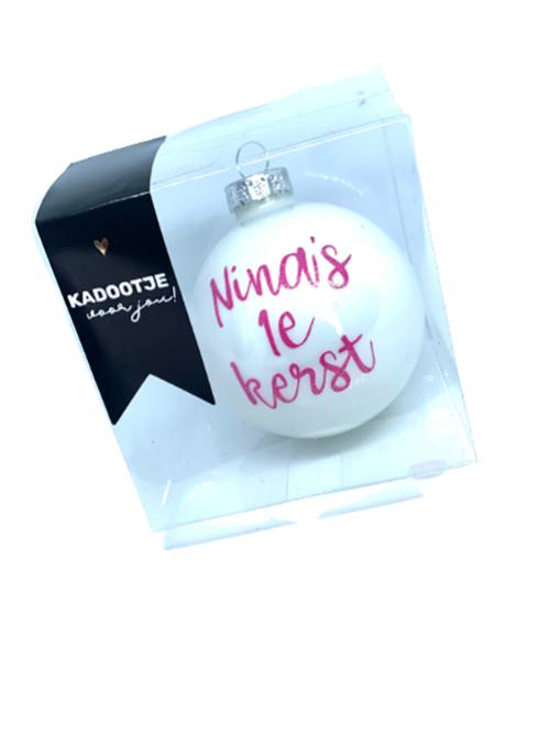 Kerstbal gepersonaliseerd wit