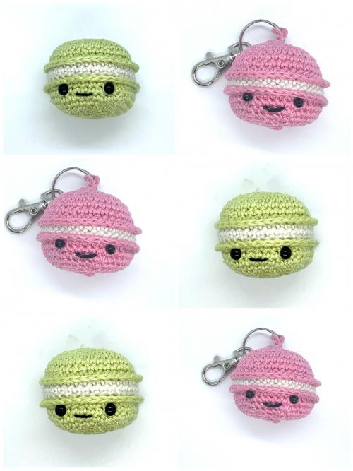 Sleutelhanger gehaakt Macaron