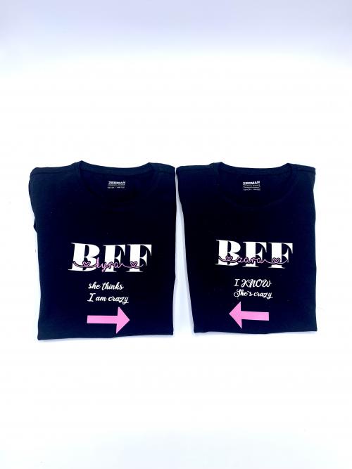 T shirt kind "BFF" wit of zwart