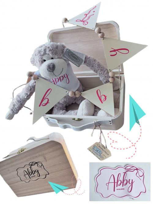 Gepersonaliseerd kraampakket houten koffertje