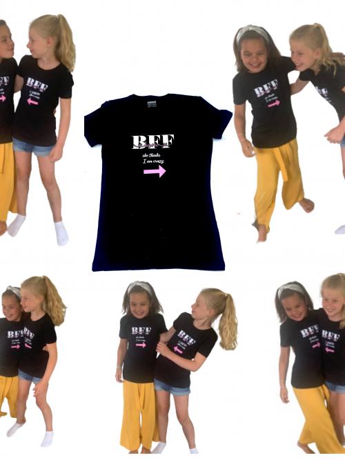 T shirt kind "BFF" wit of zwart