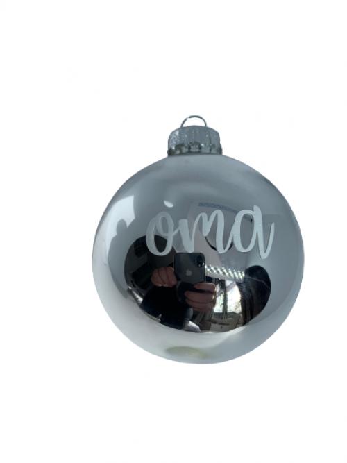 Kerstbal gepersonaliseerd zilver