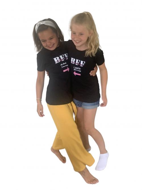 T shirt kind "BFF" wit of zwart