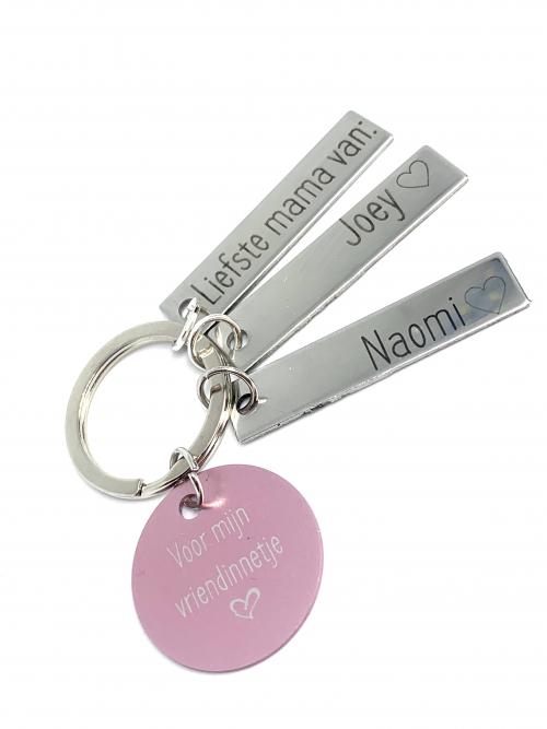 Gepersonaliseerde sleutelhanger RVS
