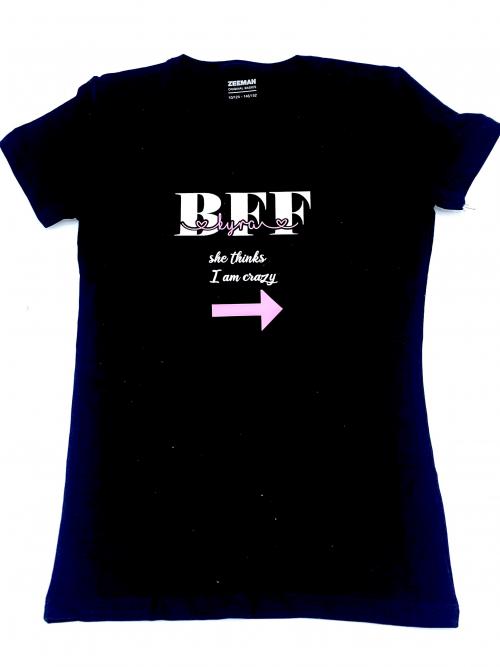 T shirt kind "BFF" wit of zwart