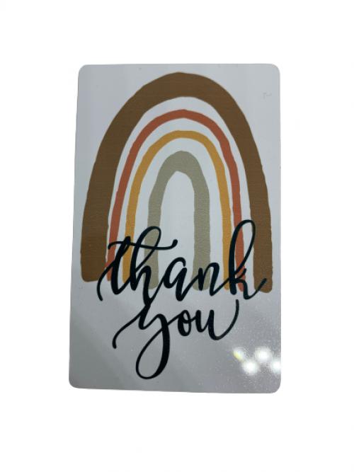 Metalen mini kaart " thank you "